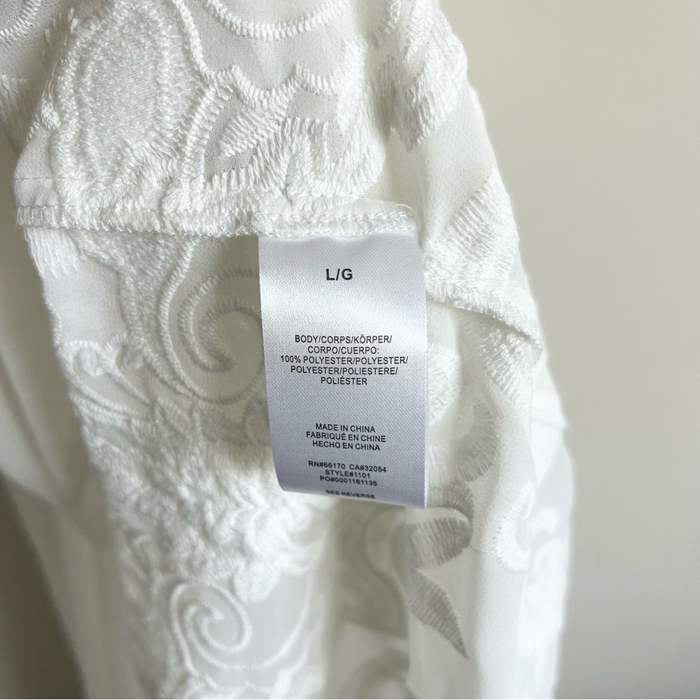 BHLDN White Sand Embroidered Lace Olivia Ethereal Robe Large - Picture 9 of 11